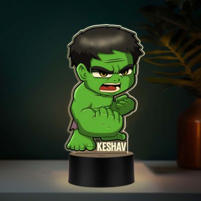 Personalized Hulk UV Print 3D Illusion Night Lamp – Custom Name LED Light